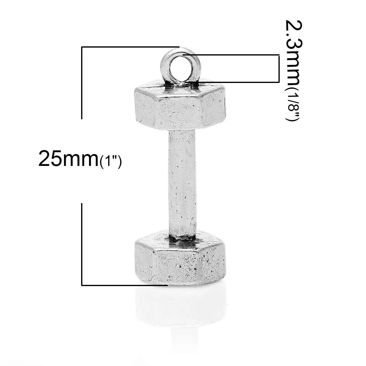DoreenBeads амулет кулоны Штанги Гантели серебристого цвета 25 мм x 10 (1 &quotx 3/8&quot) 1 шт.|silver