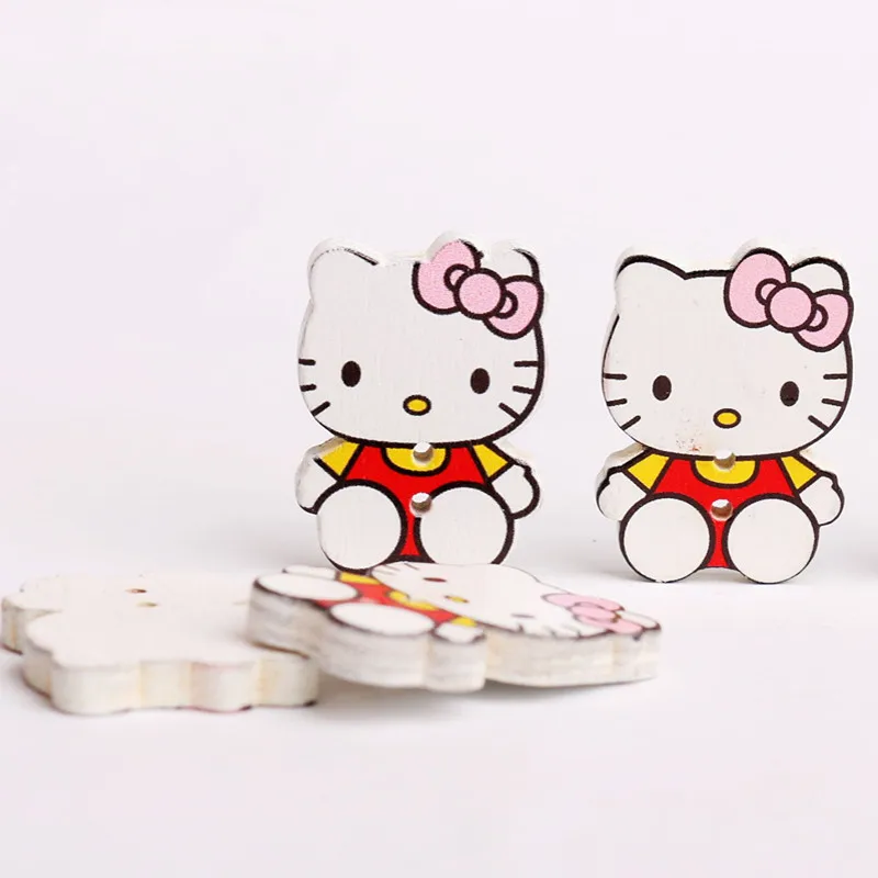 Пуговицы детские деревянные в виде кошек 29 х21 мм 10 шт.|children buttons|scrapbooking patternbuttons wood |