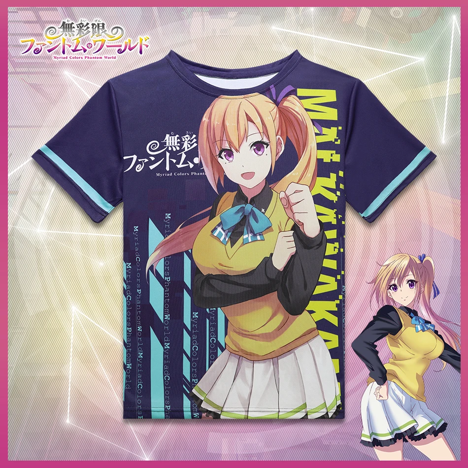 Аниме мириады цветов Phantom World футболка Kawakami Mai Sigtuna Полиэстеровая Летняя активная