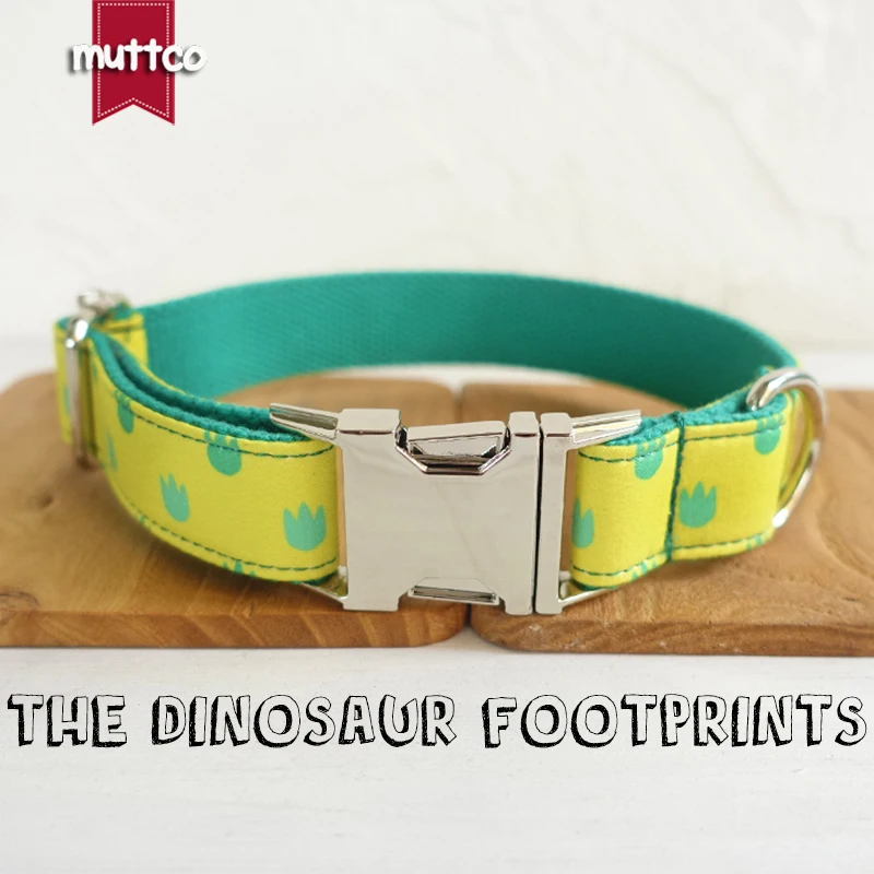 

10 шт./лот, MUTTCO, оптовая продажа, индивидуальный ошейник для собак, ошейник ручной работы с принтом динозавра, 5 размеров UDC052