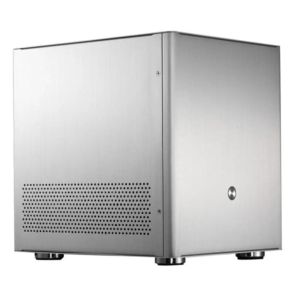 Алюминиевый сплав мини-чехол для настольного компьютера для M-ATX ITX материнская плата серебристый чехол для компьютера башни с 4 слотами расширения