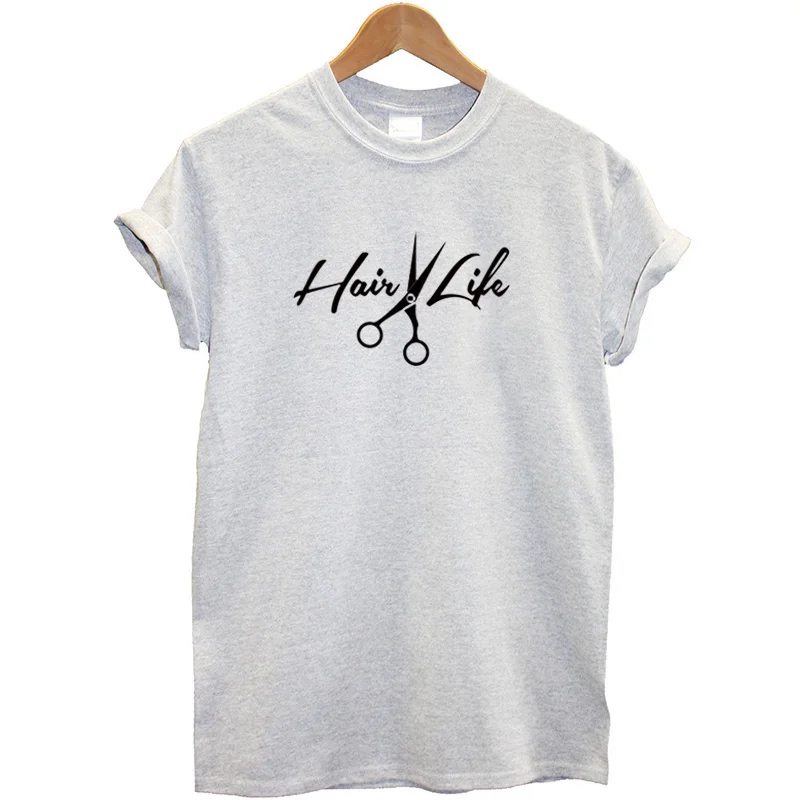 Женские футболки с логотипом Hair Life женские ножницы женская одежда Harajuku подарки