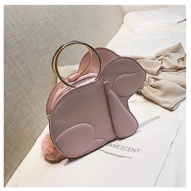 Moeluohouse собака форма для женщин девушка плеча Crossbody сумка строка PU кольца