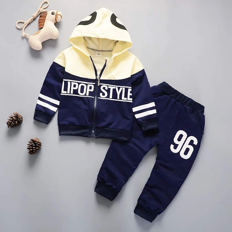 baby boys clothing sets autumn infant tracksuit outfits hoodies letter coat jacket+pants 2pcs set toddle kids clothes suit |
