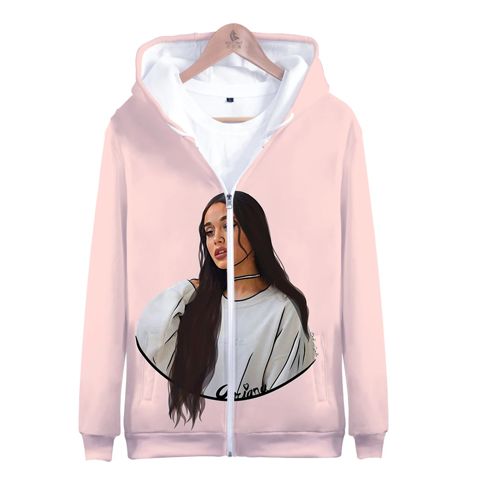 Ariana Grande 3D толстовка на молнии повседневные толстовки Новая мода крутая Highstreet осенне-зимняя одежда толстовка