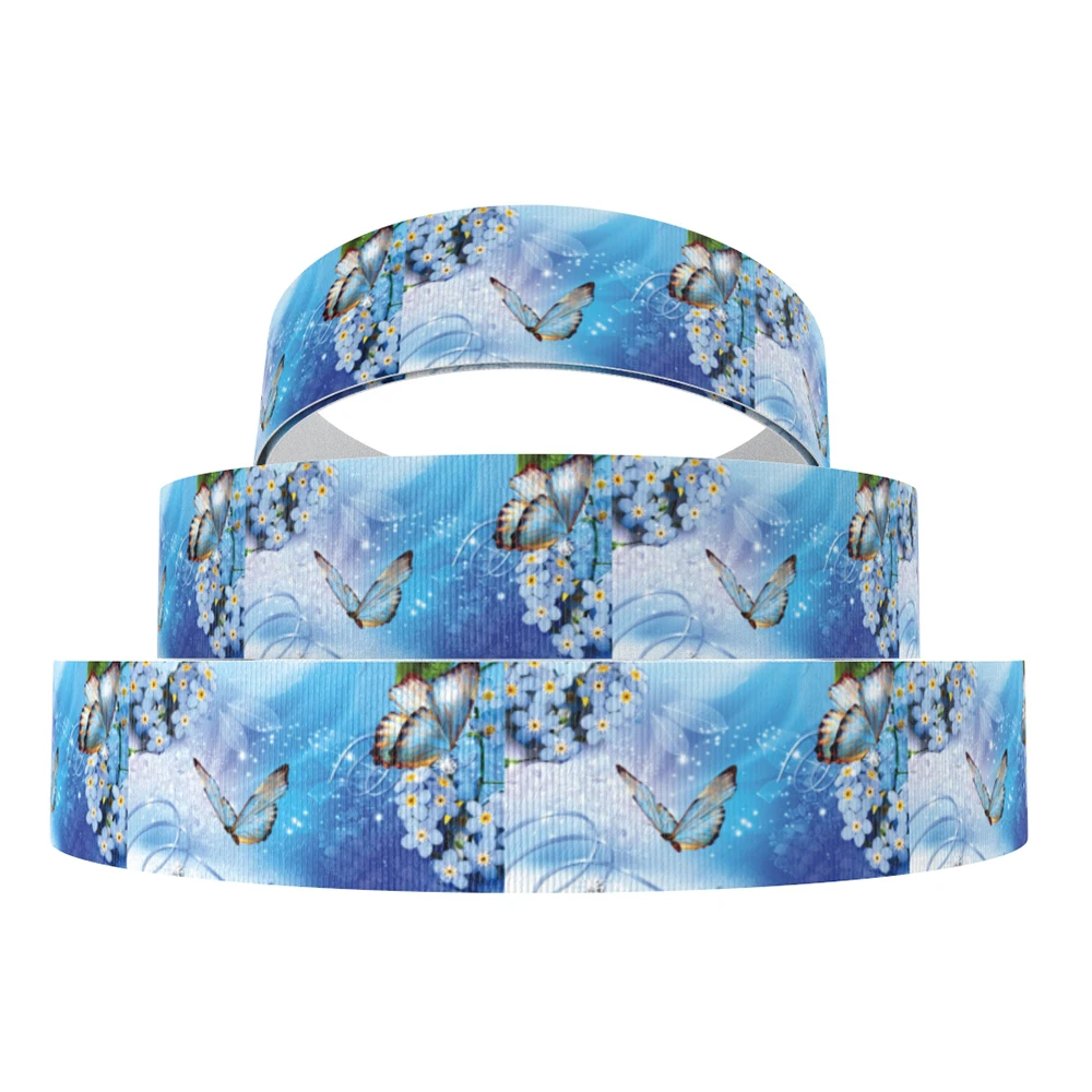 David accessories " 25 мм Цветок Полиэстеровая корсажная лента 50yds, материалы для ручных поделок, упаковка для свадебного подарка, 50Yc7123 - Цвет: 1086124006