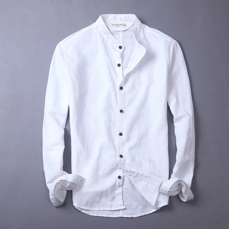 

2017 Brand long sleeve shirt men linen cotton men shirts casual fashion mens shirt solid clothing shirts male camisa masculina