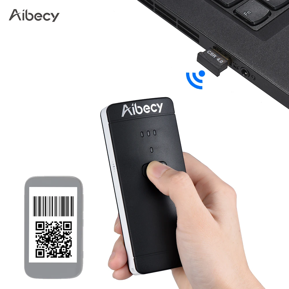 Портативный беспроводной USB сканер штрих кода Aibecy 1D 2D считыватель QR PDF417 130000