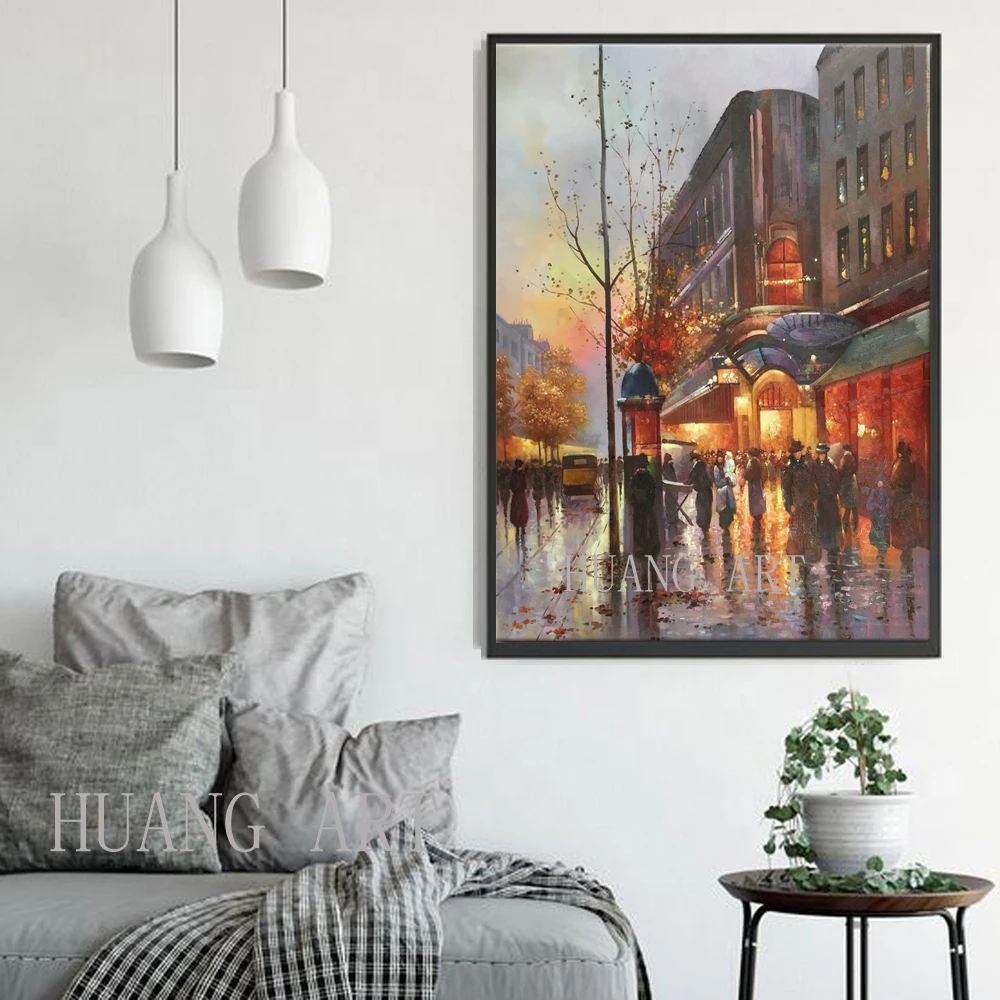 Sitting room bedroom classical Paris oil painting scenery hall lobby decoration beautiful hung on the wall | Дом и сад