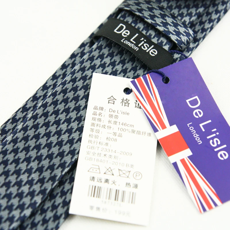 Brand New Fashion Designer Jacquard Houndstooth Skinny Slim Necktie Swallow Gird Narrow Tie Microfibre Nano Waterproof Men Gift |