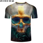 Дымчатая Мужская 3D футболка с принтом черепа Летние Топы повседневные футболки с коротким рукавом Harajuku уличная одежда 2018 Прямая поставка ZOOTOPBEAR