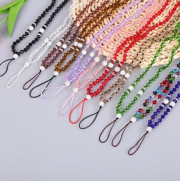 

DHL 50pcs Bling Crystal Neck Strap Lanyard Necklace for Cell phone iPod mp3 mp4 USB Flash Drive ID card badge Eyeglass Holder