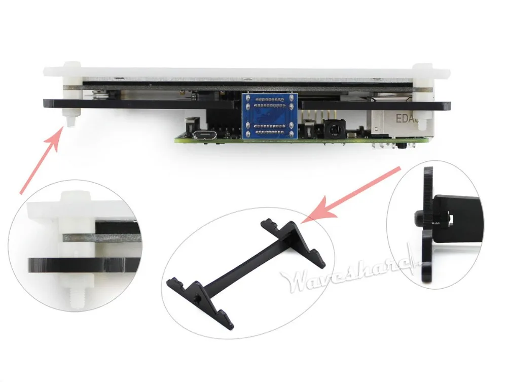 Двухцветный чехол для Raspberry Pi 5 дюймов LCD сочетает 5-дюймовый HDMI и в одном