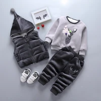 baby christmas outfits winter deer cashmere vest tops t shirt pant 3pcs childrens infant clothing kids bebes jogging suits