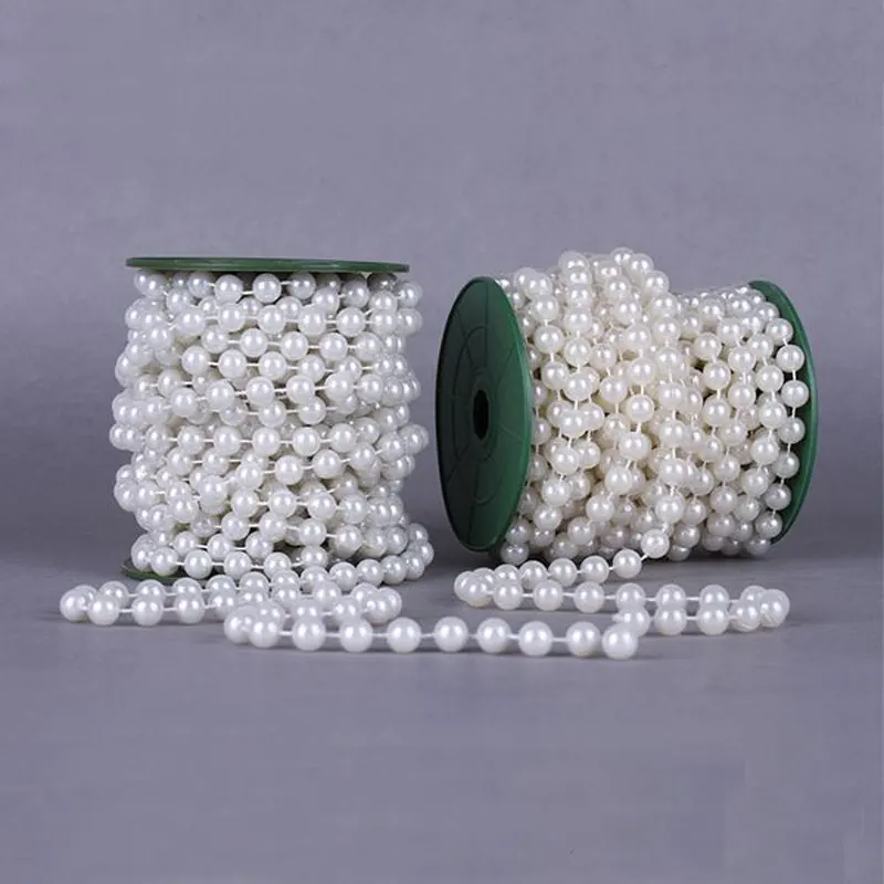 

10Meters/Roll Size 10MM Bead Artificial Pearl Beads Chain Spool Rope Wedding Party Prom Home Hanging Decoration DIY Accessories