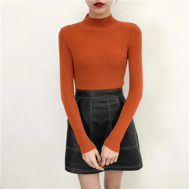 WWENN Autumn Turtleneck Knitted Sweater Female Simple Leisure Ladies Top Fashion Pullove Women Sweaters Cashmere casaco feminino | Женская