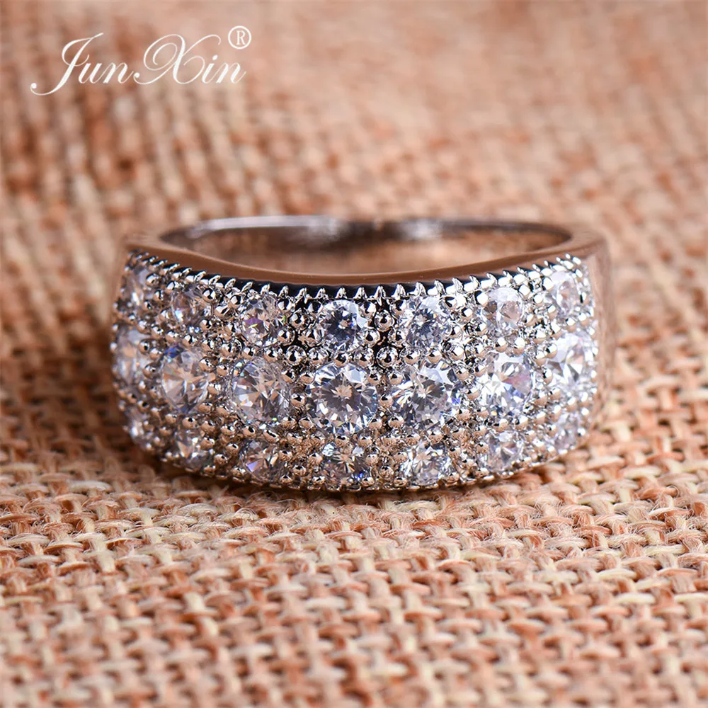 Женское кольцо на палец JUNXIN белое и фиолетовое серебряного цвета 2018|finger ring|anniversary