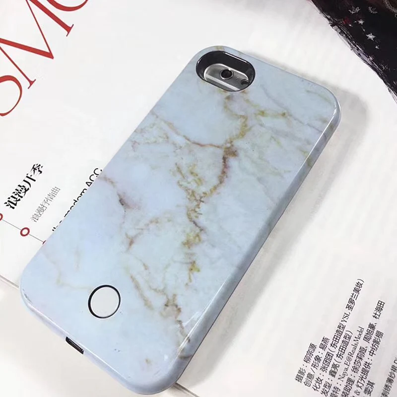 Высококачественный чехол для телефона с мраморной подсветкой iphone 6 6s 7 8 желтыми