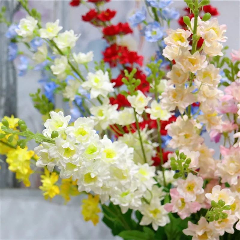 Искусственный длинный гиацинт 33 46 дюйма имитация Delphinium фиолетовый для дома