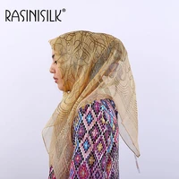 women luxruy mulberry silk scarf hijab muslim ultralight ladies square scarf streak pattern islamic shawl headscarf turban