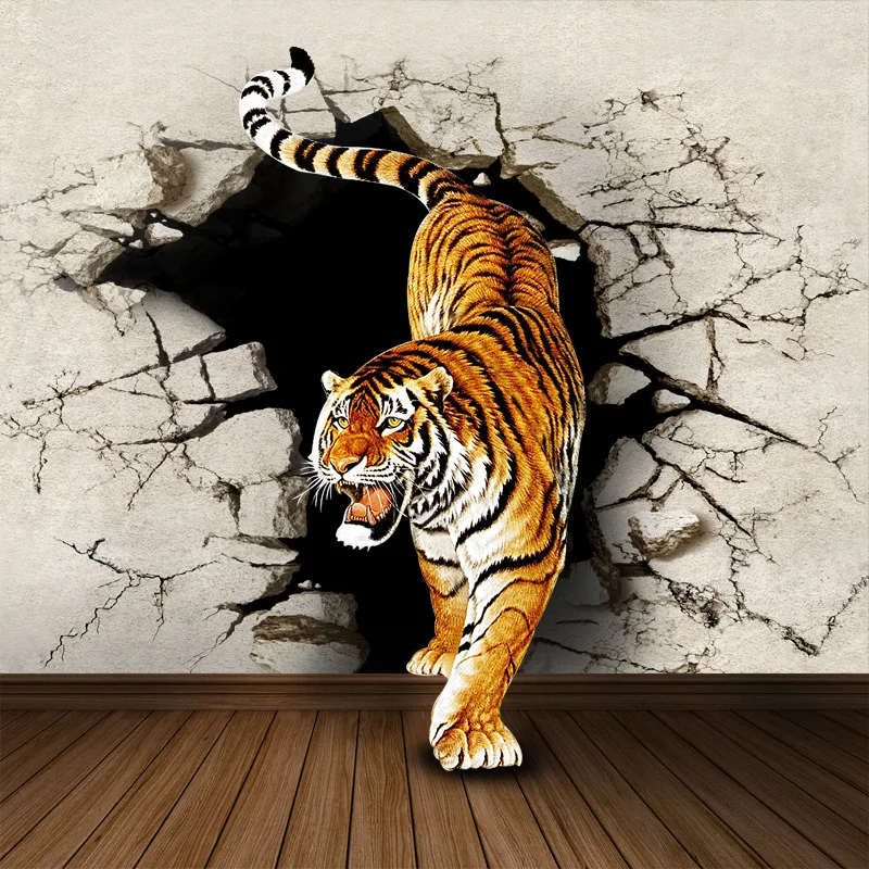 Mural 3d трехмерные обои современный краткое диван стене спальни mural rhino тигр фрески