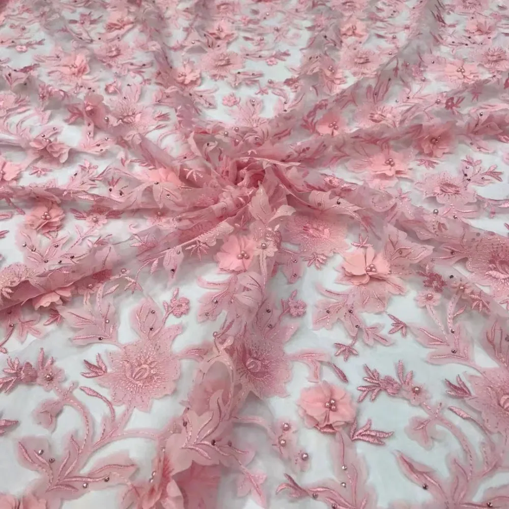 BEAUTIFICAL 3d кружевной ткани Французский кружевное платье в африканском стиле