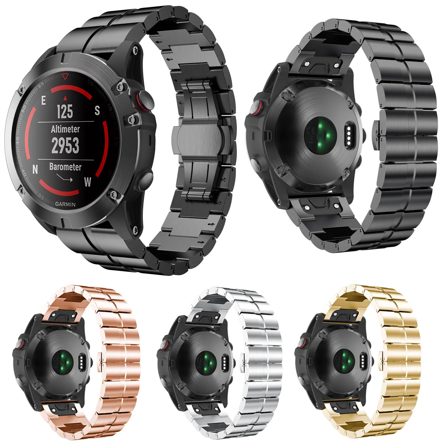 

Сменный металлический ремешок из нержавеющей стали для Garmin Fenix 5X Fenix 3, быстросъемный браслет для наручных часов, 26 мм, 3 часа