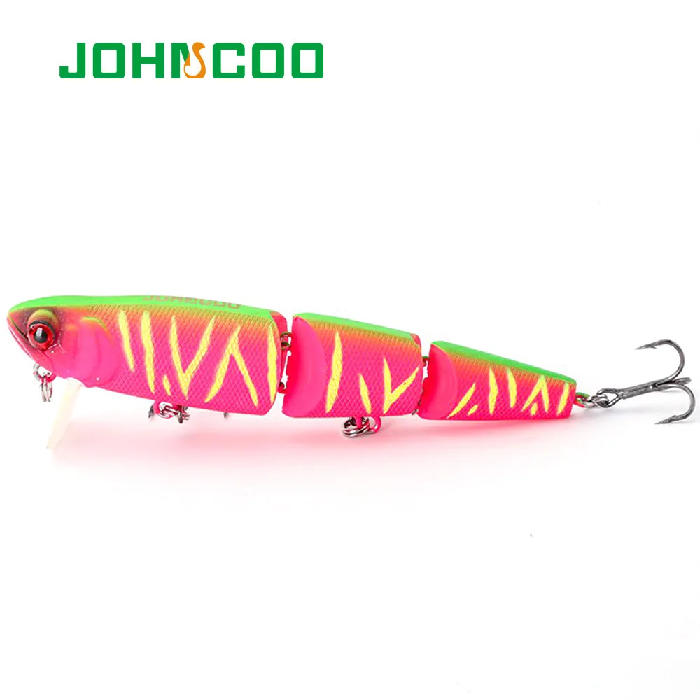 JOHNCOO Topwater Wobbler Bait and Swimming Bait Fishing Lure 98mm/11.5g 3 Segment Minnow Lure for Bass Pike