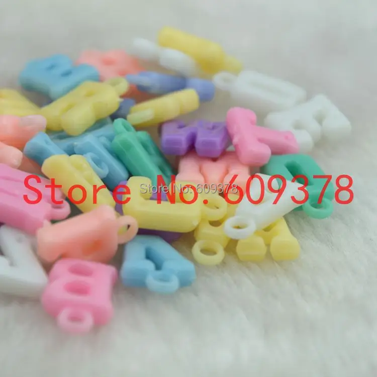 Free shipping! 50g/200 mixed acrylic letter Beads 14mm charm For Loom Band Bracelet | Украшения и аксессуары