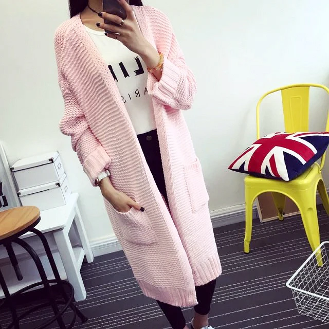 cardigan 2019 Korean Style Fashion Women Long Sweaters Cardigan Autumn Winter Casual Sleeve Knitted Coat
