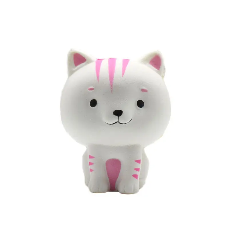 White Cat Jumbo Squishy мороженое кошка Squishies медленно поднимающийся мягкий ремешок для телефона крем ароматизированный сжимающий игрушка ремешок для телефона - Цвет: White Cat