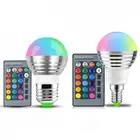 Светодиодный светильник E27, E14, RGB, 110 В, 220 В, 85-265 в, 16 цветов, волшебный светодиодный ночник, сценический светильник с регулируемой яркостью, 24-клавишный пульт дистанционного управления для праздника