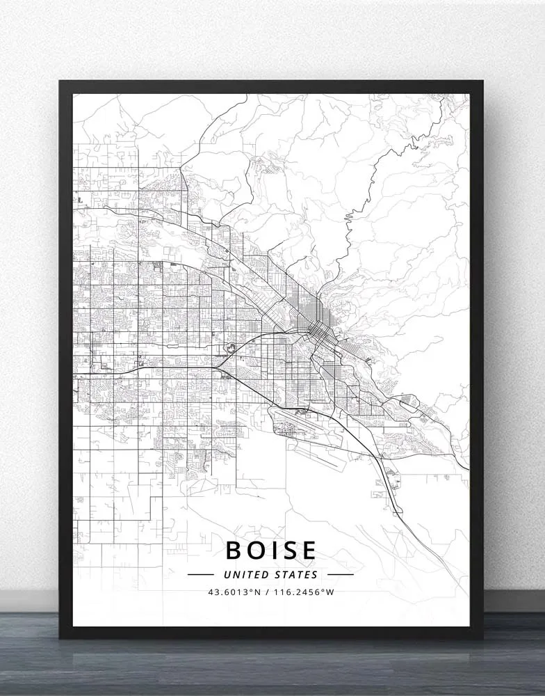 

Boise ID Idaho USA United States of America Map Poster