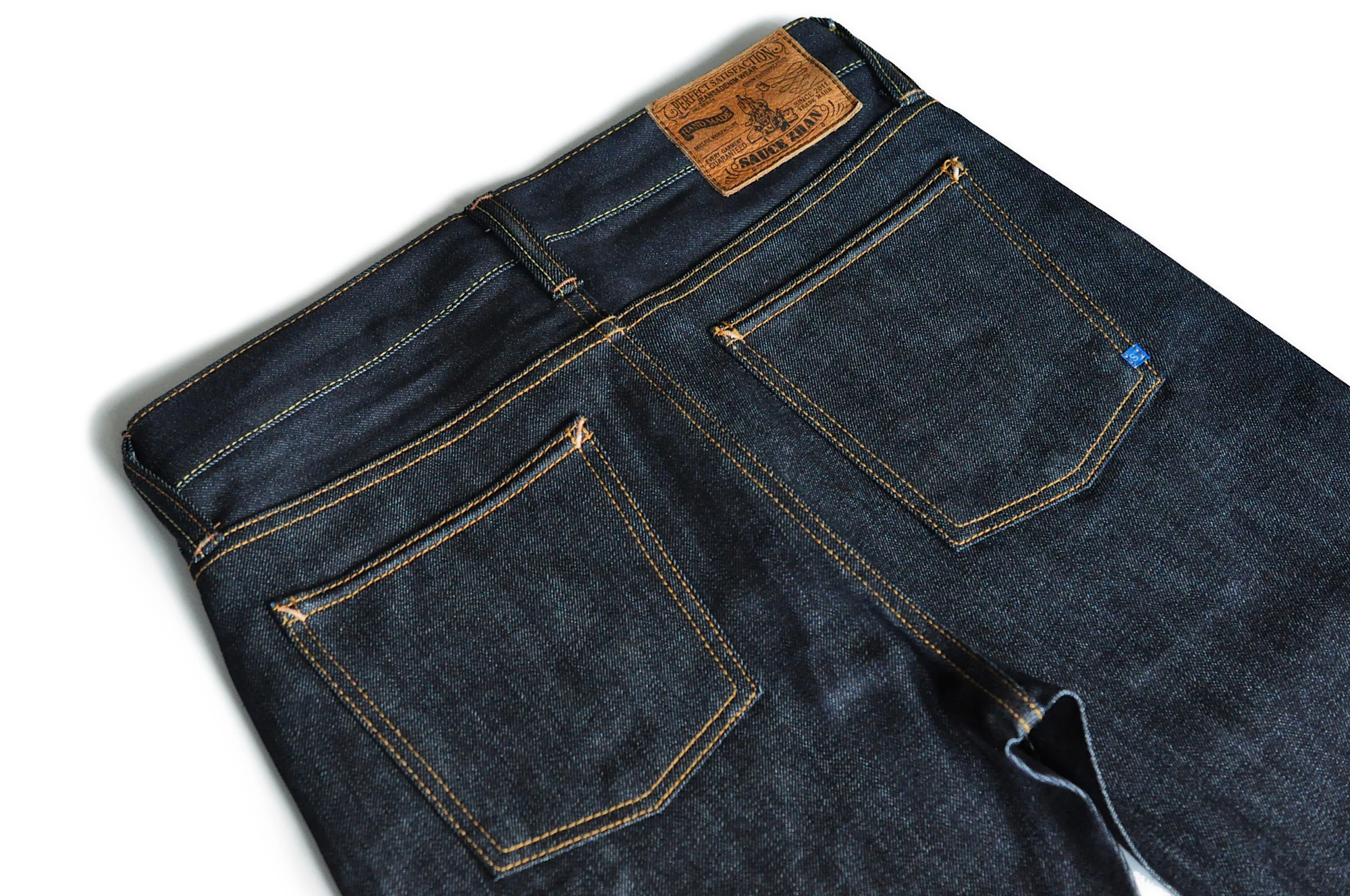 SauceZhan 310XX-JP Япония Okayama ткань Selvedge джинсы сырые джинсовые джинсы немытые синие джинсы Япония Мужские джинсы облегающие джинсы