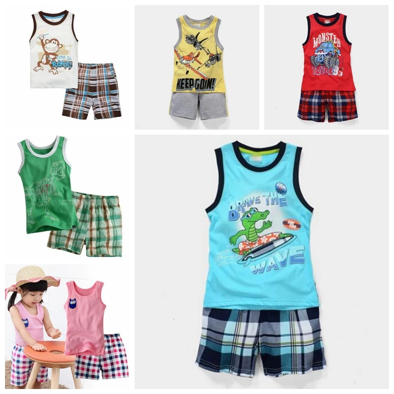 Новые летние пижамные костюмы для маленьких девочек жилет + шорты Детская Пижама