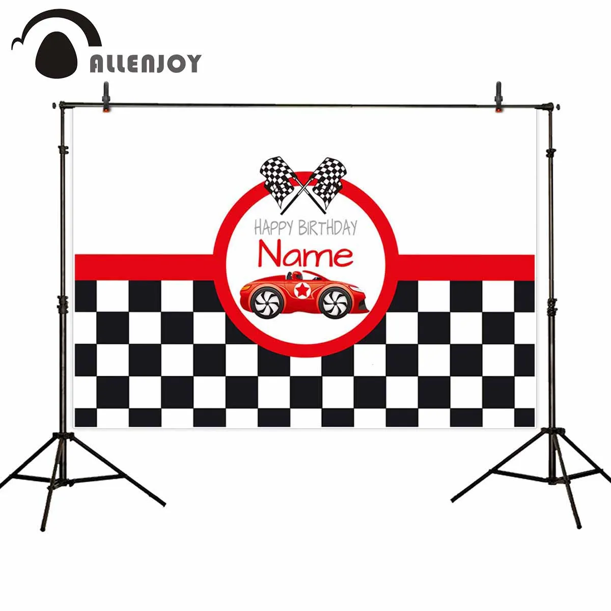 Allenjoy фоны для фотостудии черно-белая сетка красный гоночный игровой баннер с