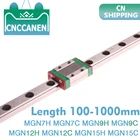 Миниатюрная линейная направляющая MGN7, MGN9, MGN12, MGN15, 100 - 1000 мм, 1 шт., линейная направляющая MGN + 1 шт., MGN9H или MGN9C, каретка для 3D-принтера с ЧПУ