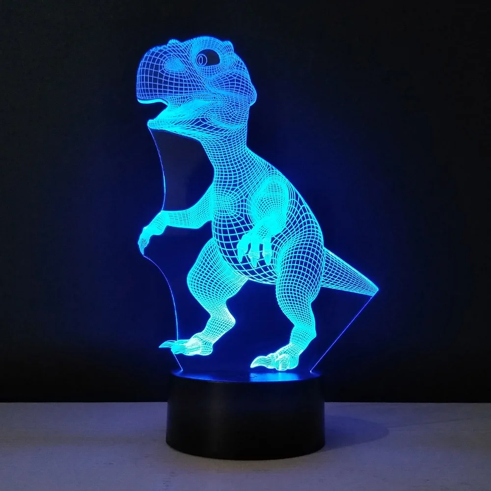 Светильник 3d с динозавром Настольный светильник со сменными цветами и сенсорной