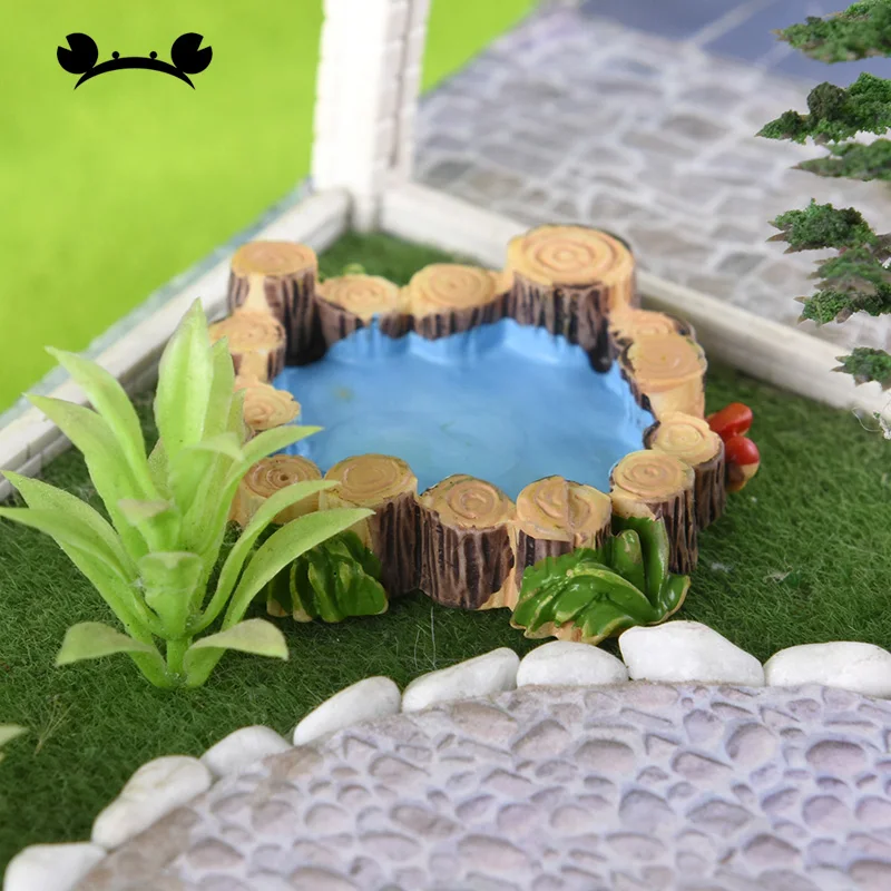 

5pcs/lot lovely Resin Mini Lotus Pond Micro Fairy Garden Miniature Dollhouse Decor DIY Accessories figure toys