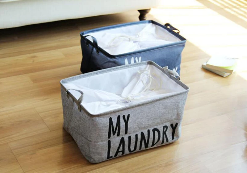Белая синяя Водонепроницаемая корзина для белья коробка с кулиской Hanlde складной