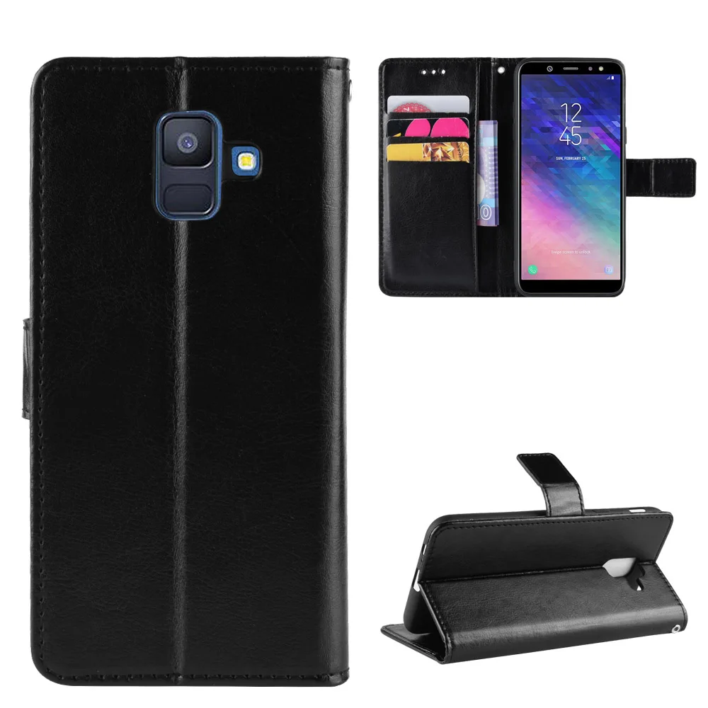 

PU Leather wallet case with Kickstand and Credit Slots cover For Samsung Galaxy A6 A7 A9 2018 A6 PLUS A9S A750