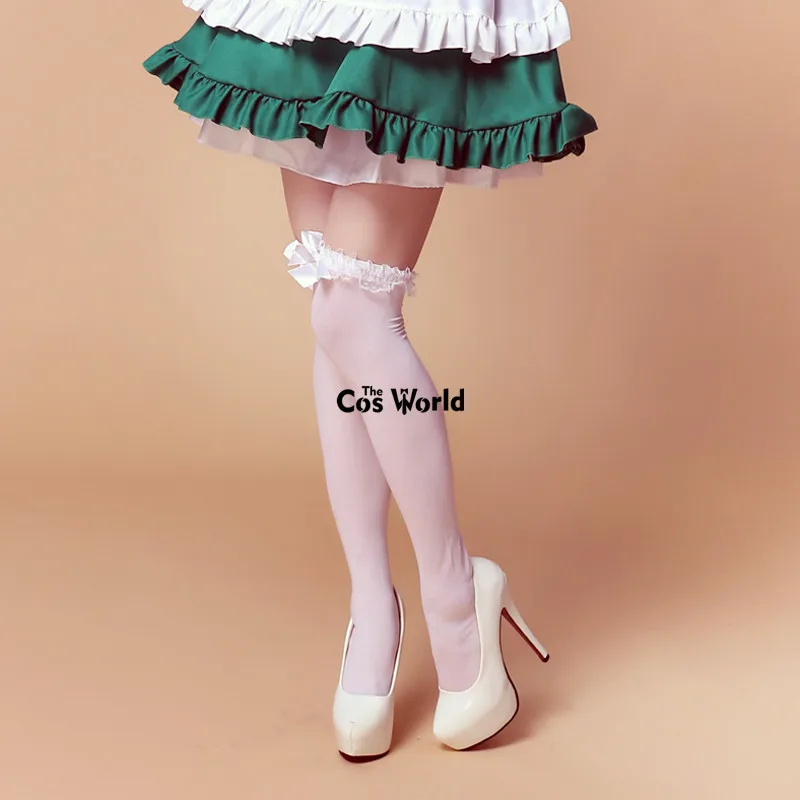Лолита бантом кружева над коленом Длинные чулки носки Thighhighs для платье горничной маскарадные костюмы
