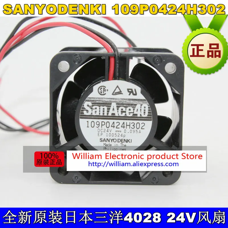Новый оригинальный инверторный охлаждающий вентилятор Sanyo 109P0424H302 DC24V 0.095A 40*40*28 мм