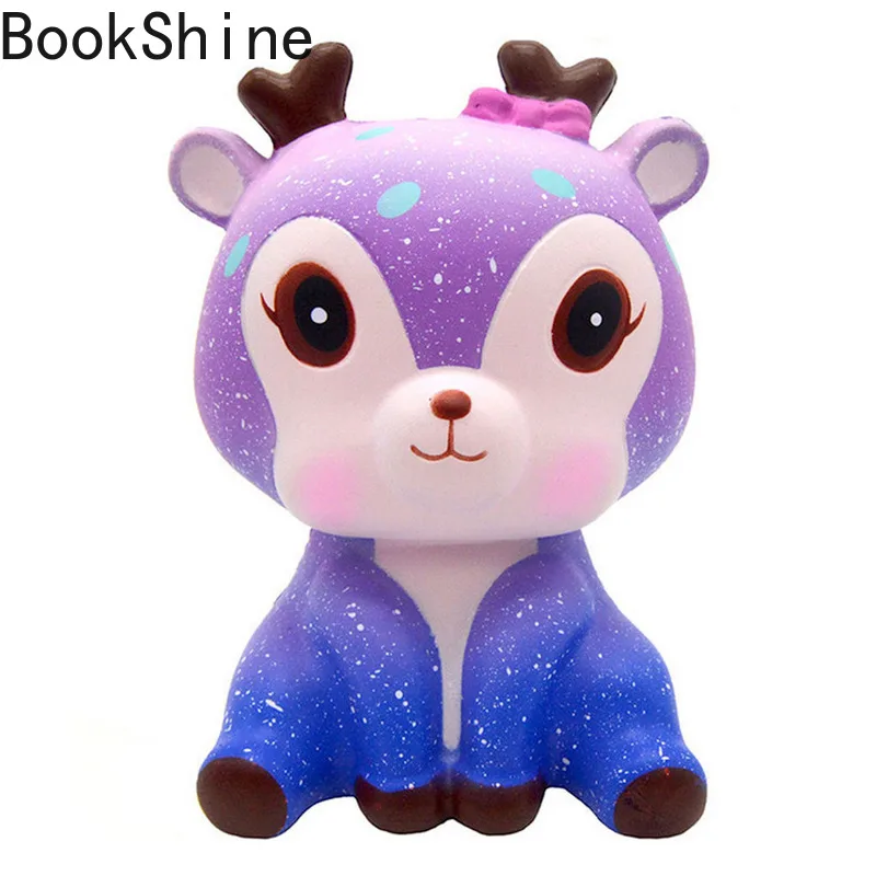 Большой Jumbo милый Kawaii Deer Squishy Squeeze Squishi Squshy игрушка медленное увеличение для