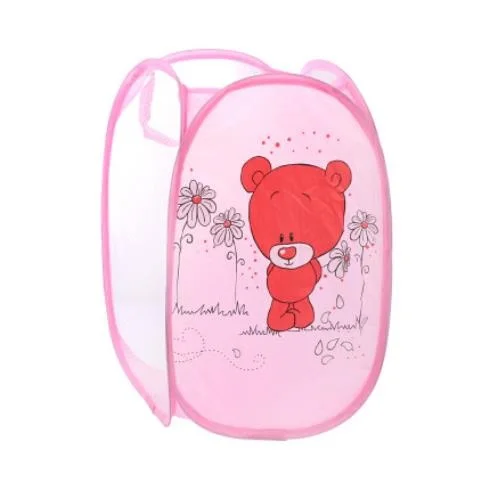 pink bear Складная сетчатая корзина для белья, корзина для белья, детские игрушки, коробка для хранения мелочей - Цвет: pink bear