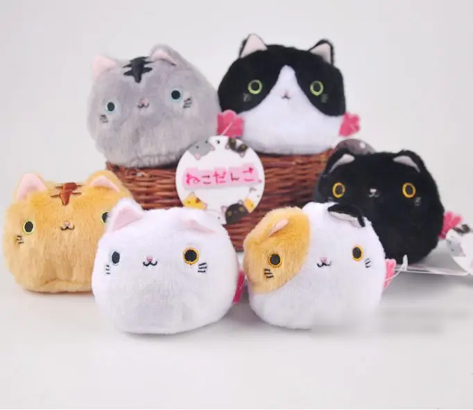 6 шт./лот Новинка KAWAII 8 см кошки мягкие плюшевые игрушки котенок брелок небольшой