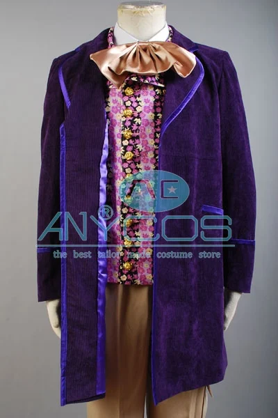 Чарли и шоколадная фабрика 1971 Джонни Деппом Вилли Вонка равномерное фиолетовый