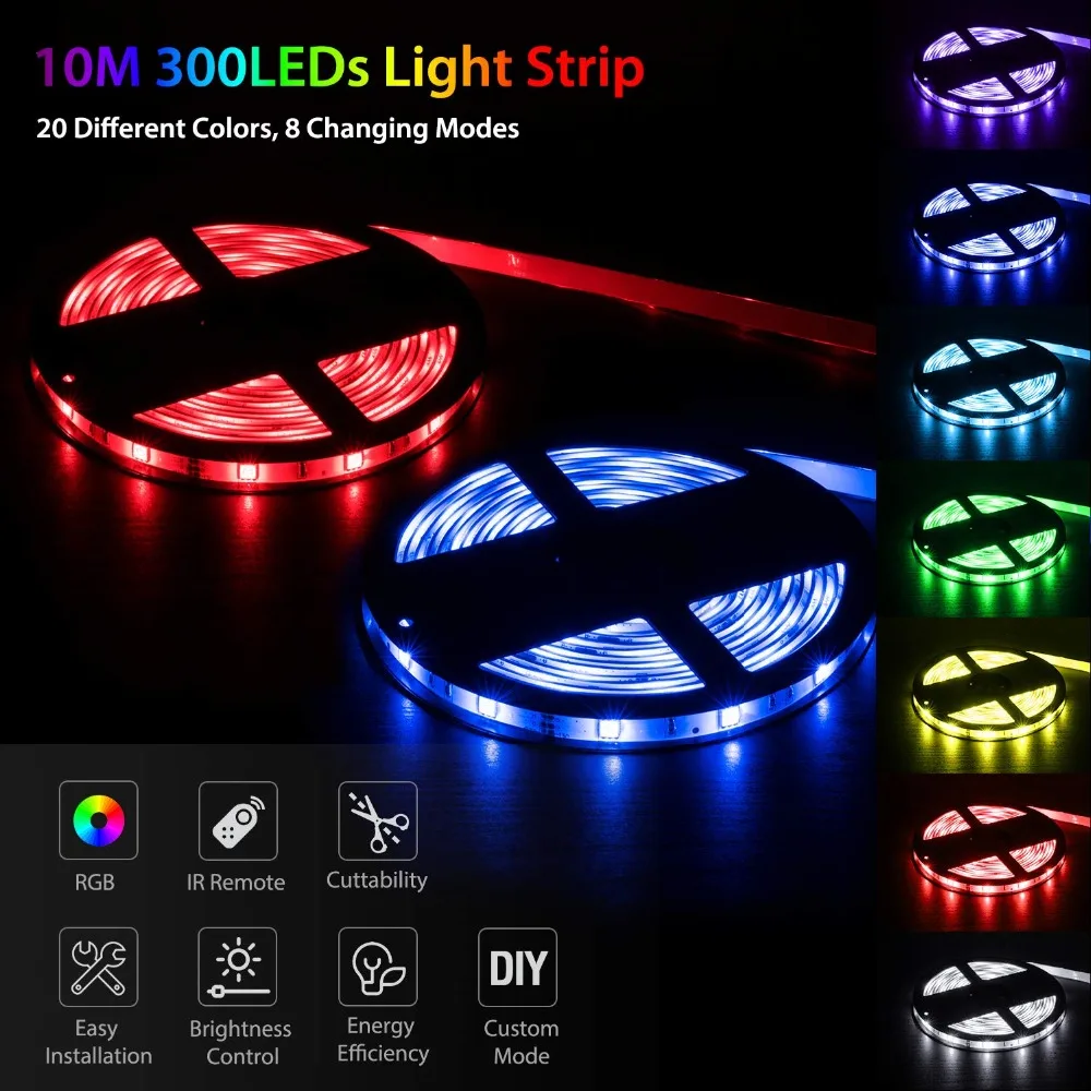 WASEDA Светодиодная лента 5050 DC12V 60 светодиодный s/m гибкий светильник RGB RGBW RGBWW 300 s 5