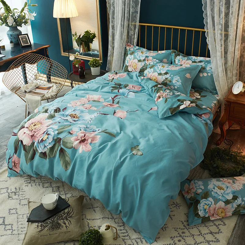 Комплект постельного белья роскошный 4 шт Гладкий минималистский китайский