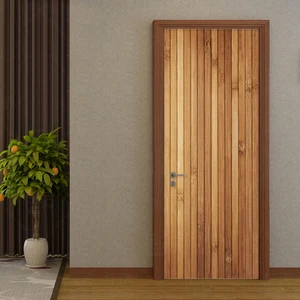 Самоклеящаяся наклейка на дверь, 3D Ретро обои из дерева для гостиной, кабинета, Классический домашний декор, настенная наклейка, Papel De Parede